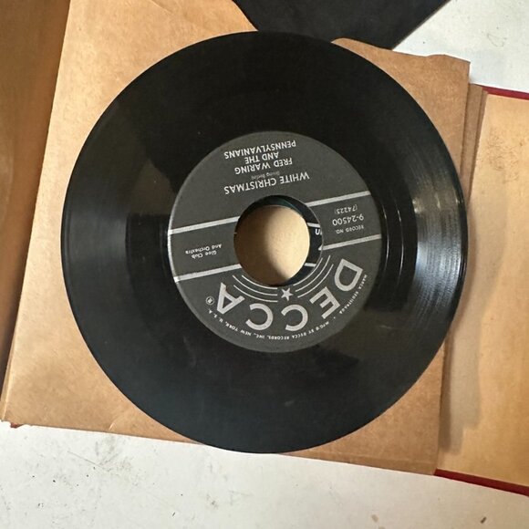 Christmas 45 RPM 8 Records Vintage White Silver Bells 12 DAYS OF FROSTY SNOWMAN - Picture 3 of 14